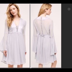 GHOST LONDON cocktail dress in FOG.